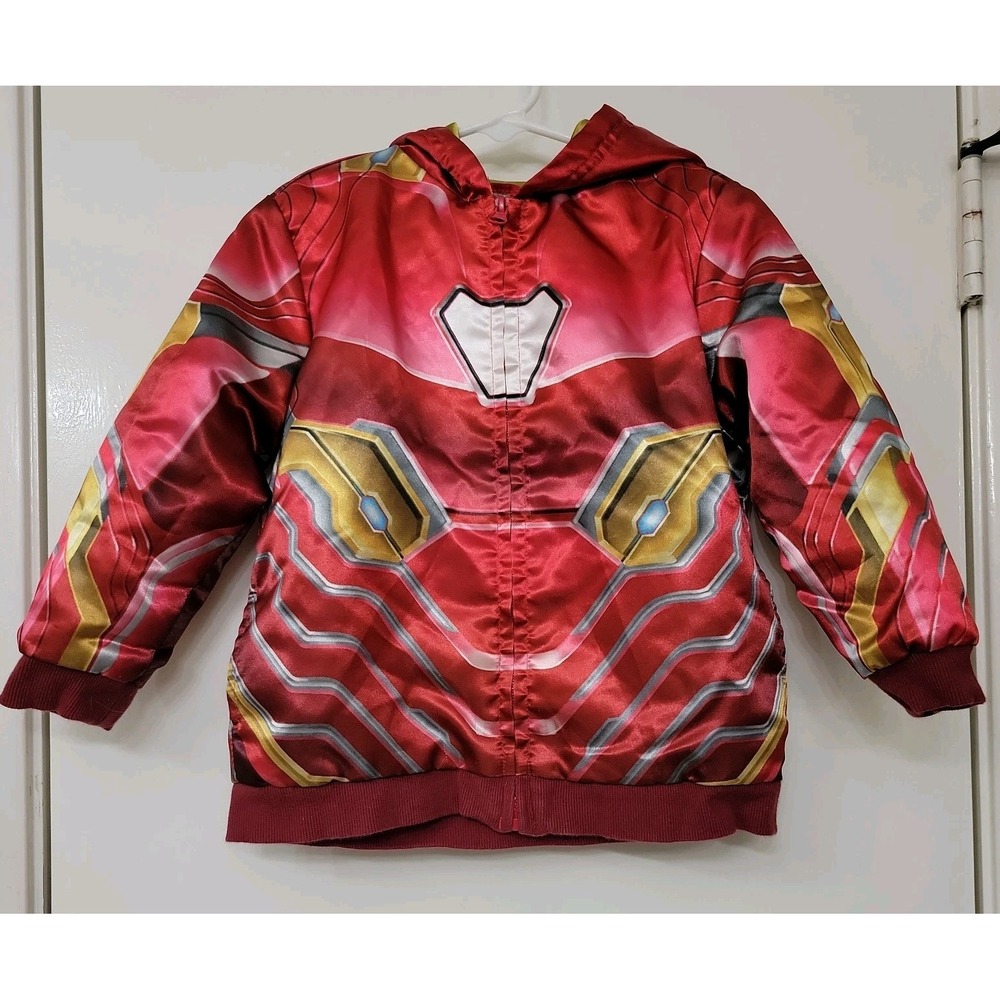 Disney Store Marvel Avengers Iron Man Costume Boy Hooded Jacket Size 4